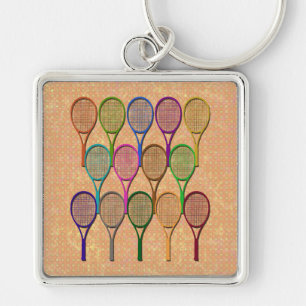 TENNIS RACQUETS IN COLOR Keychain