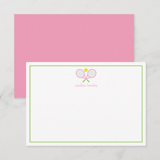 Tennis Racquets Personalized Note Cards (Front/Back)