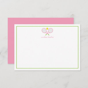 Tennis Racquets Personalized Note Cards