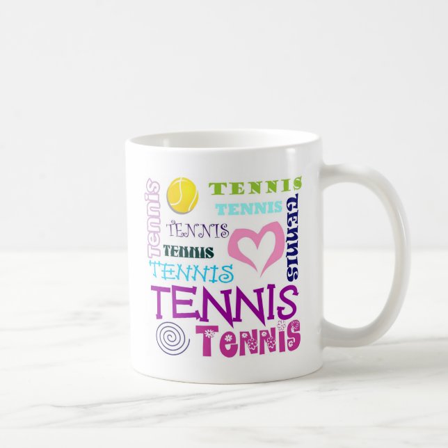 Tennis Repeating Coffee Mug (Right)