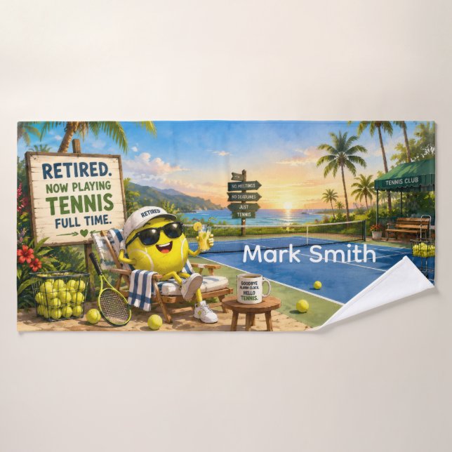 Tennis Retirement  Bath Towel (Bath Towel)