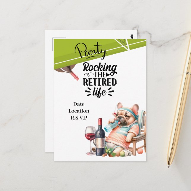 Tennis Retirement Postcard (Front/Back In Situ)