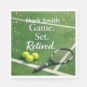 Tennis Retirement with racket and ball Napkin