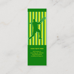 tennis : retro style : mini business card