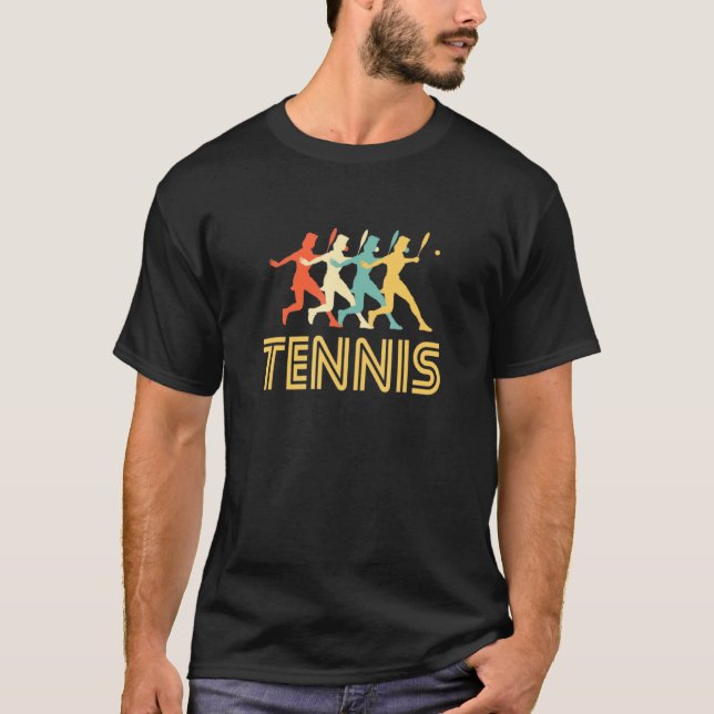 Tennis Retro Vintage Silhouette T-Shirt (Front)