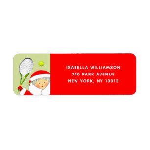 Tennis return-address holiday labels