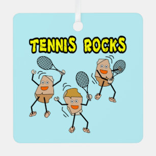 Tennis Rocks Metal Ornament