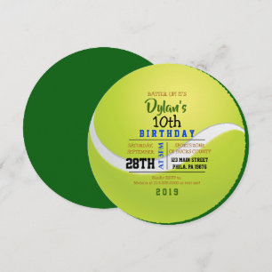 TENNIS ROUND Birthday Party Invitation