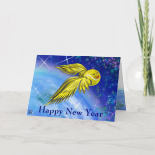 Tennis satellite Happy New Year Holiday Card