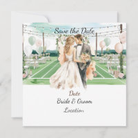 Tennis Save the date foe Tennis Player wedding