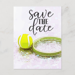 Tennis  Save the Date for Party Invitation  Postcard