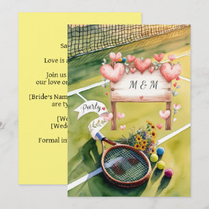 Tennis Save the date for Tennis Player wedding Invitation