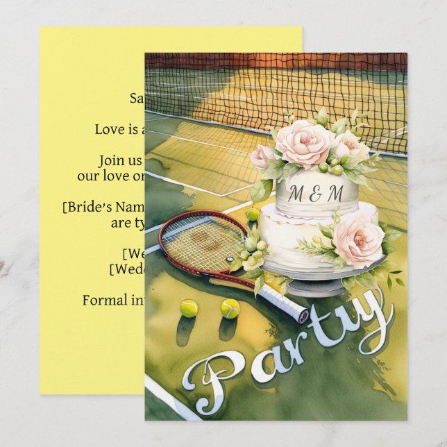 Tennis Save the date for Tennis Player wedding Invitation (Front/Back)