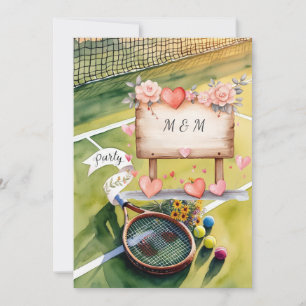 Tennis Save the date for Tennis Player wedding Invitation