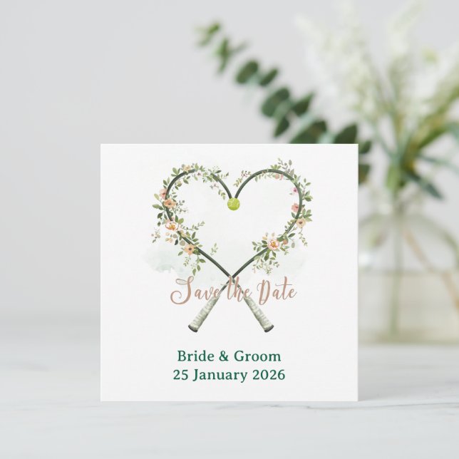 Tennis Save the date Invitation  for Wedding  (Standing Front)