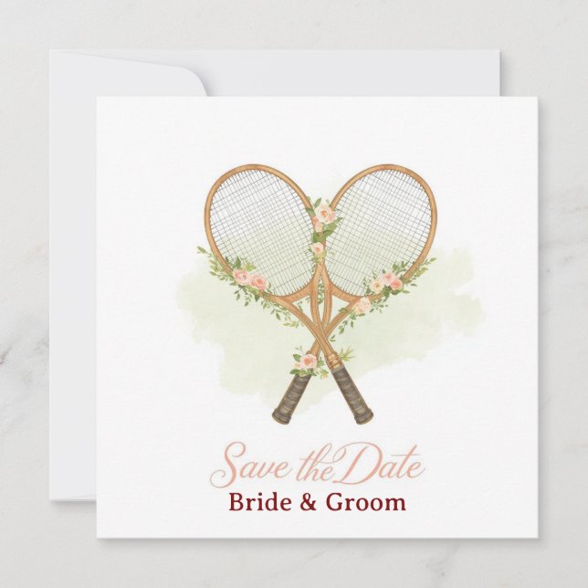 Tennis Save the date Invitation  for Wedding  (Front)