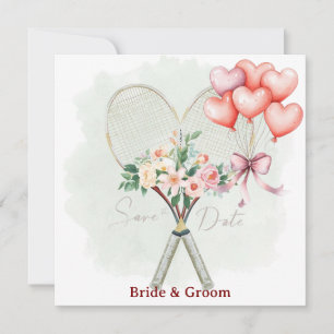 Tennis Save the date Invitation  for Wedding 