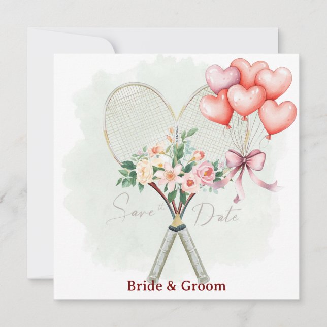 Tennis Save the date Invitation  for Wedding  (Front)