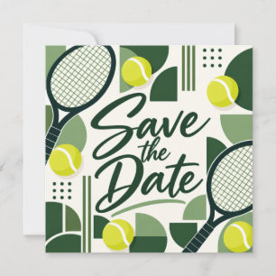 Tennis Save the Date Racket and Ball Design