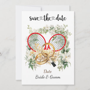 Tennis Save the date Wedding Party Invitation