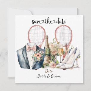 Tennis Save the date Wedding Party Invitation