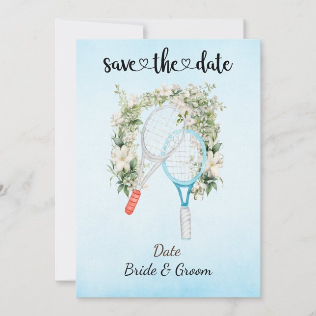 Tennis Save the date Wedding Party  Invitation (Front)