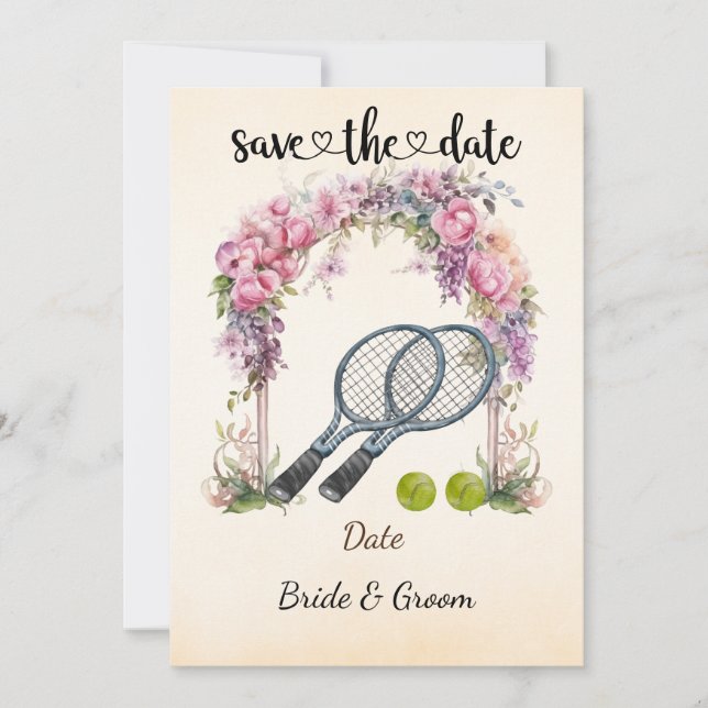 Tennis Save the date Wedding Party  Invitation (Front)
