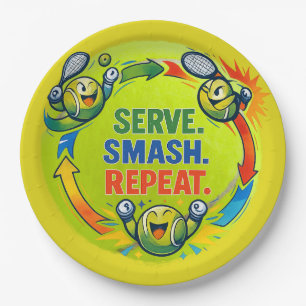 Tennis Saying for Tennis Players and Tennis Fans Paper Plate