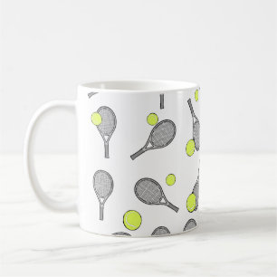 Tennis Seamless Pattern - Racket and Ball Coffee Mug