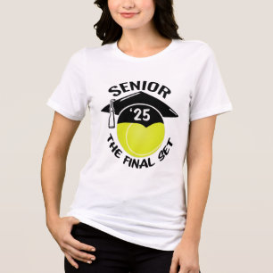 Tennis Senior 2025 The Final Set Graduation Cap Tri-Blend Shirt