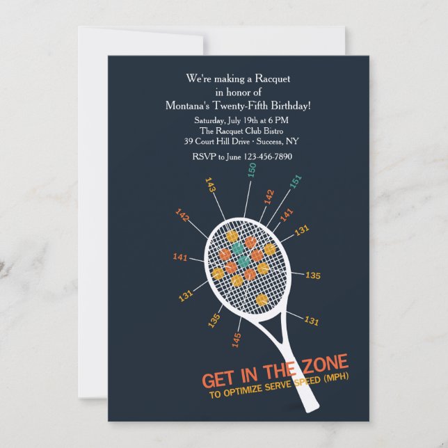 Tennis Serve Zone Invitation (Front)