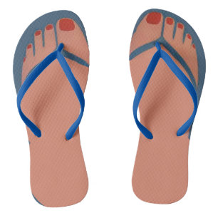 Tennis Shoe, Red Toes Flip Flops