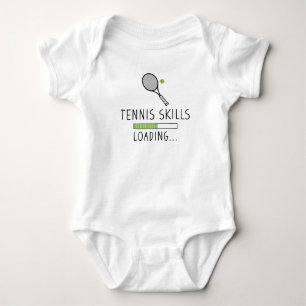Tennis Skills Loading   Funny Tennis Baby Bodysuit