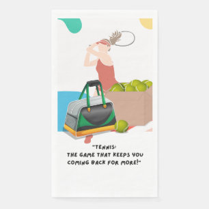 Tennis slogans for player party  napkin
