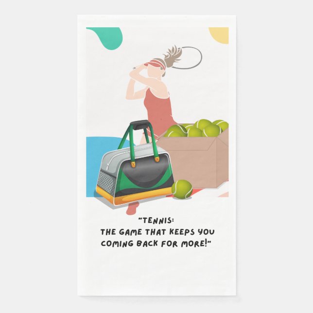Tennis slogans for player party  napkin (Front)
