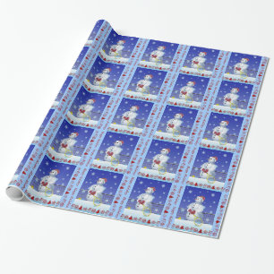 Tennis Snowman, Happy Holidays, Wrapping Paper