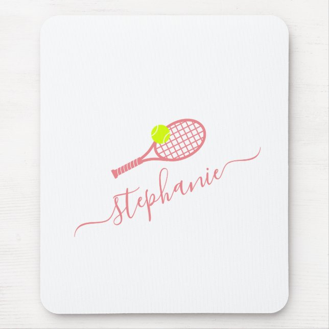 Tennis Sport Monogram Name Personalized Mouse Pad (Front)