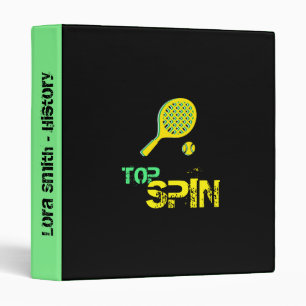 Tennis Sport Pop Art, Green & Yellow Racket & Ball Binder