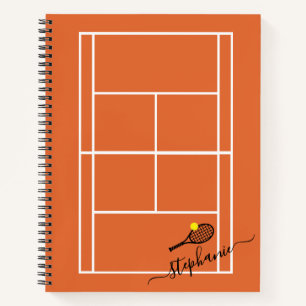 Tennis Sports Clay Court Personalized Elegant Notebook