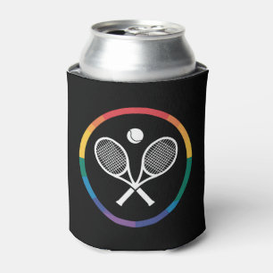 Tennis Sports Rainbow LGBTQ Gay Pride Ally Can Cooler