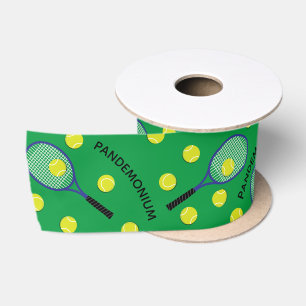 Tennis Sports with Team Name Satin Ribbon