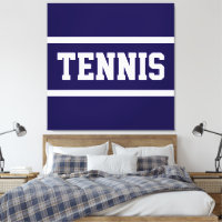 TENNIS Sporty Athletic Navy Blue White Stripes