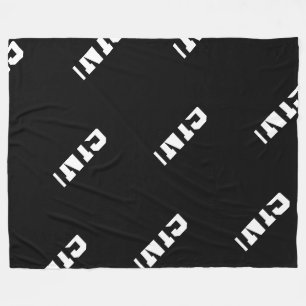 TENNIS Sporty Tiled Diagonal White Text On Fleece Blanket