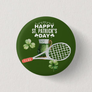 Tennis St. Patrick's day for tennis player     1 Inch Round Button