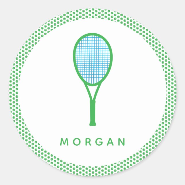 Tennis Star Classic Round Sticker (Front)