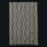 Tennis Star Kitchen Towel<br><div class="desc">The tennis player or fan in your life will love this kitchen towel featuring a pattern of gold tennis racquets. Part of a collection from Parcel Studios.</div>