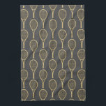Tennis Star Kitchen Towel<br><div class="desc">The tennis player or fan in your life will love this kitchen towel featuring a pattern of gold tennis racquets. Part of a collection from Parcel Studios.</div>