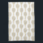 Tennis Star Kitchen Towel<br><div class="desc">The tennis player or fan in your life will love this kitchen towel featuring a pattern of gold tennis racquets. Part of a collection from Parcel Studios.</div>