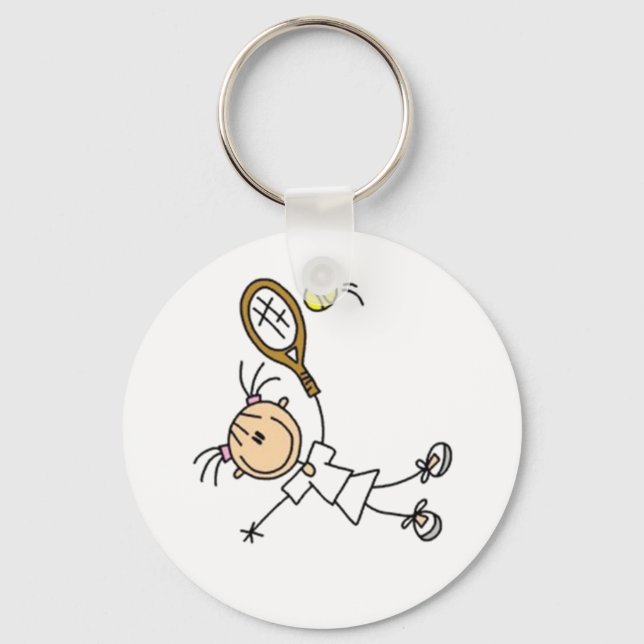 Tennis Stick Figure Keychain (Front)