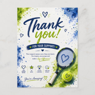 Tennis  Support Appreciation Postcard